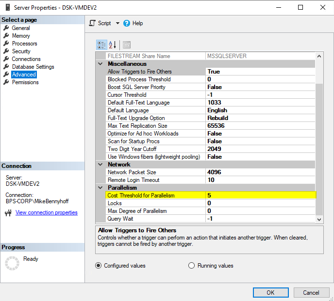 Settings In SQL Server? - BPS-Corp